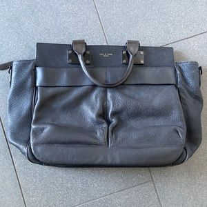 RAG and BONE grey leather bag pilot bag